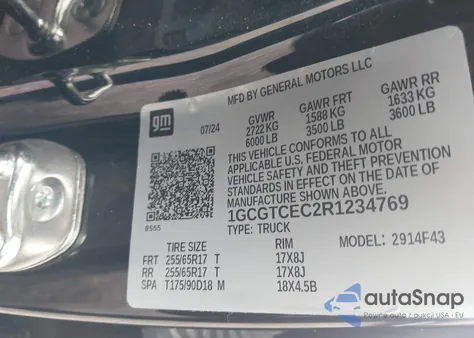 2024 Chevrolet Colorado 4Wd Lt from USA, damaged, VIN 1GCGTCEC2R1234769